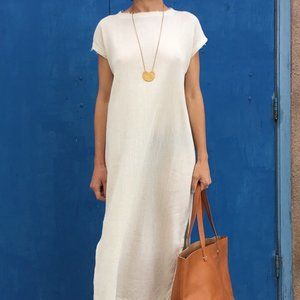 Black Crane Emma Dress Cream Small Gauze